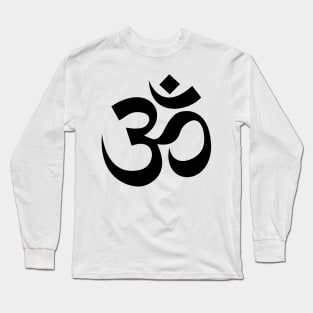 Black Om Aum Symbol Sign Long Sleeve T-Shirt